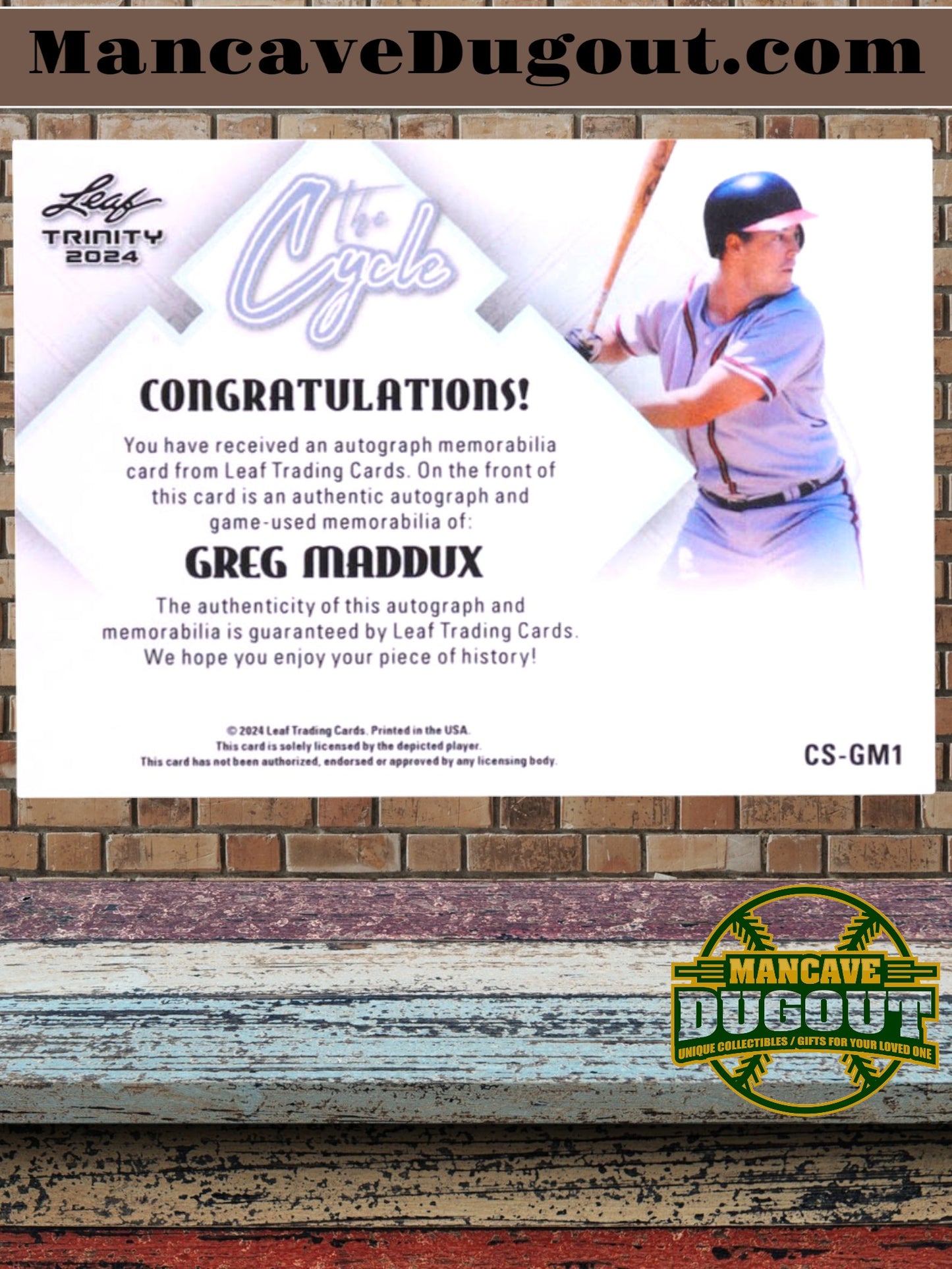 Greg Maddux 2024 Leaf Trinity The Cycle Autograph Memorabilia Bronze Spectrum #CSGM1 #02/10