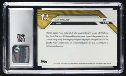 Cooper Flagg 2025 26 Topps Now #D1 RC – CGC 10 Gem Mint