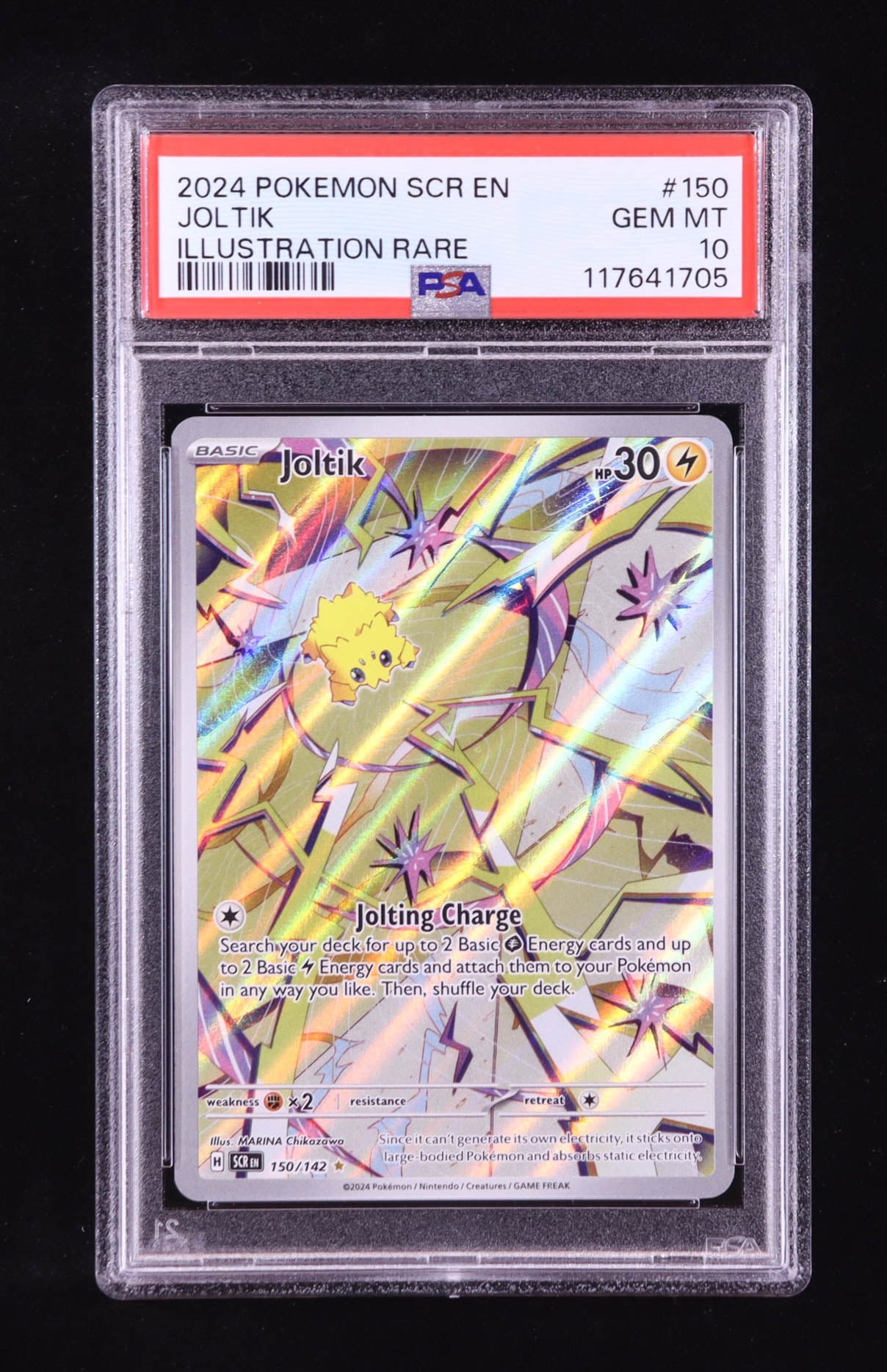 Joltik 2024 Pokemon Stellar Crown #150 Holo (PSA 10)