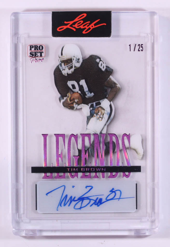 Tim Brown 2023 Leaf Pro Set Pure Legends Autographs Magenta Spectrum #LTB1 #1/25