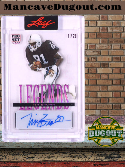 Tim Brown 2023 Leaf Pro Set Pure Legends Autographs Magenta Spectrum #LTB1 #1/25