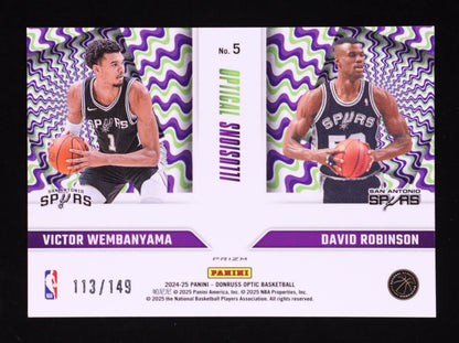 David Robinson / Victor Wembanyama 24/25 Donruss Optical  Green Shock#5-#113/149