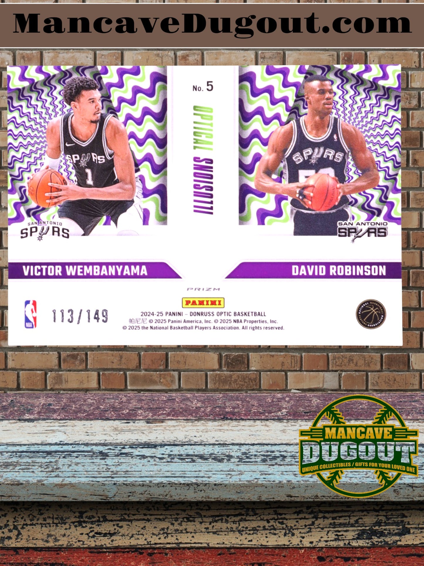 David Robinson / Victor Wembanyama 24/25 Donruss Optical  Green Shock#5-#113/149