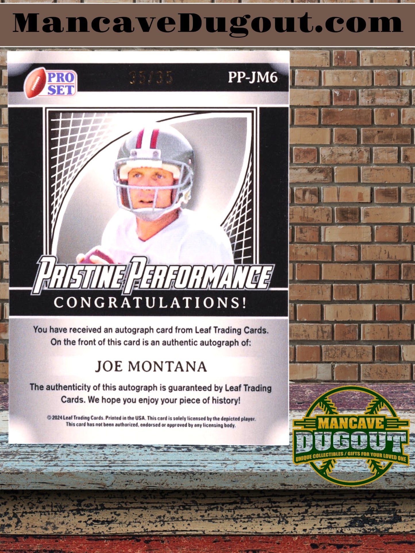 Joe Montana 2024 Leaf Metal Legacy Collection "Pristine Performance" #PP-JM6 Autograph Silver Prismatic SP Variation #/35