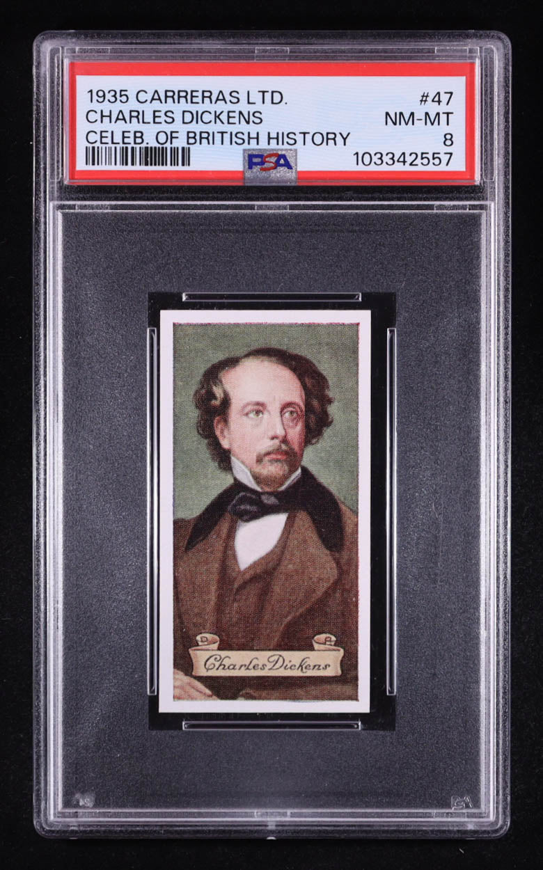 Charles Dickens 1935 Carreras Celebrities of British History #47 (PSA 8)