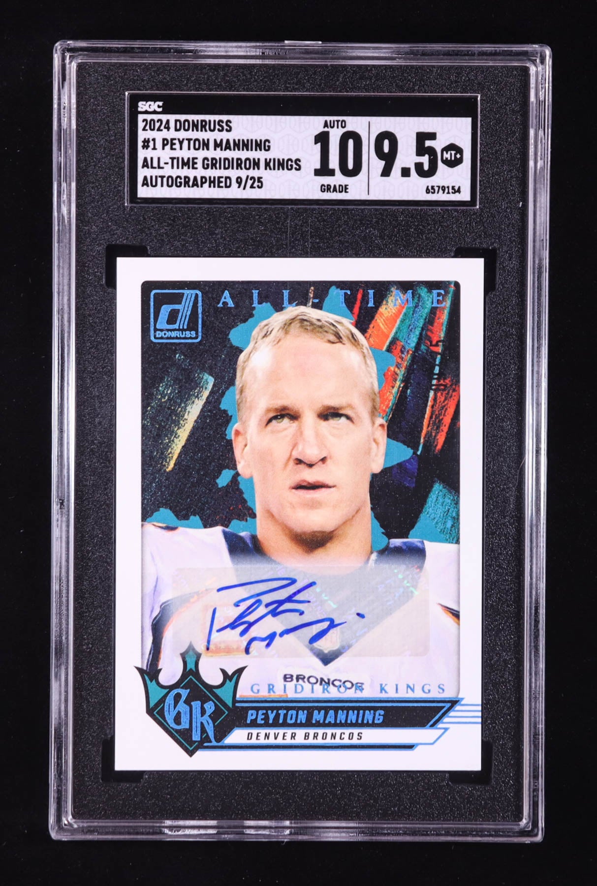 2024 Peyton Manning Donruss All Time Gridiron Kings Autographs #1 #09/25 (SGC 9.5 | Autograph Grade 10)