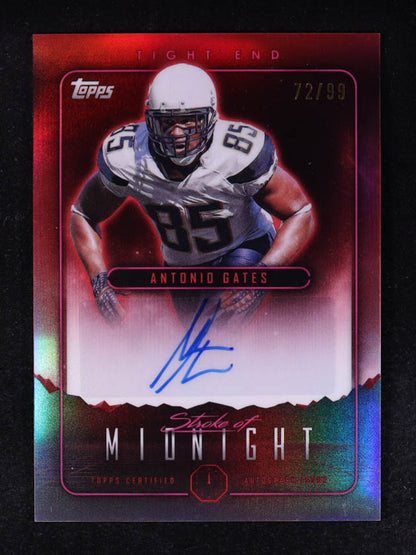 Antonio Gates 2024 Topps Midnight Stroke of Midnight Autographs Twilight #SMA-AG #72/99