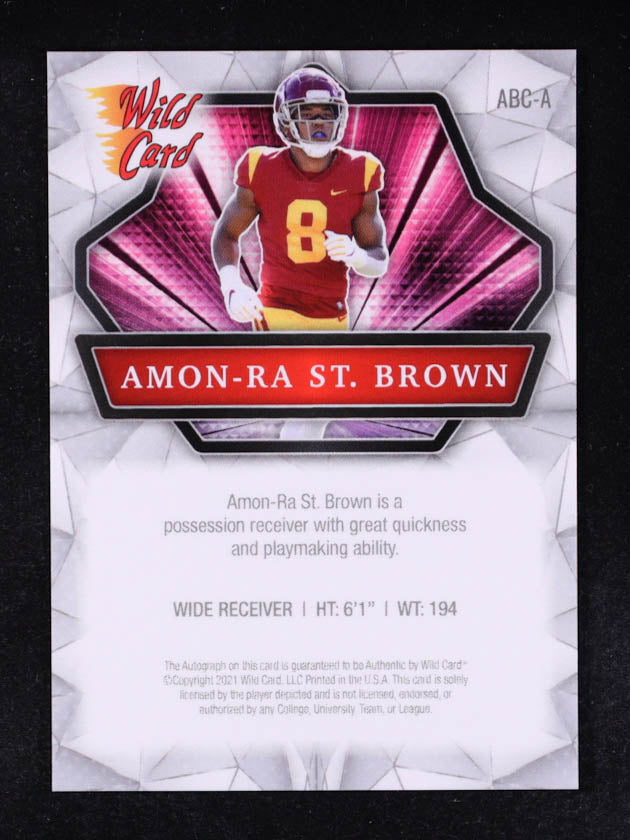 Amon-Ra St. Brown 2021 Wild Card Alumination Autograph #ABC-A RC