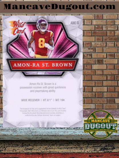 Amon-Ra St. Brown 2021 Wild Card Alumination Autograph #ABC-A RC
