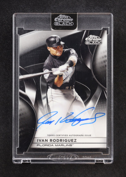 Ivan Rodriguez 2025 Topps Chrome Black Autographs #CBAIR