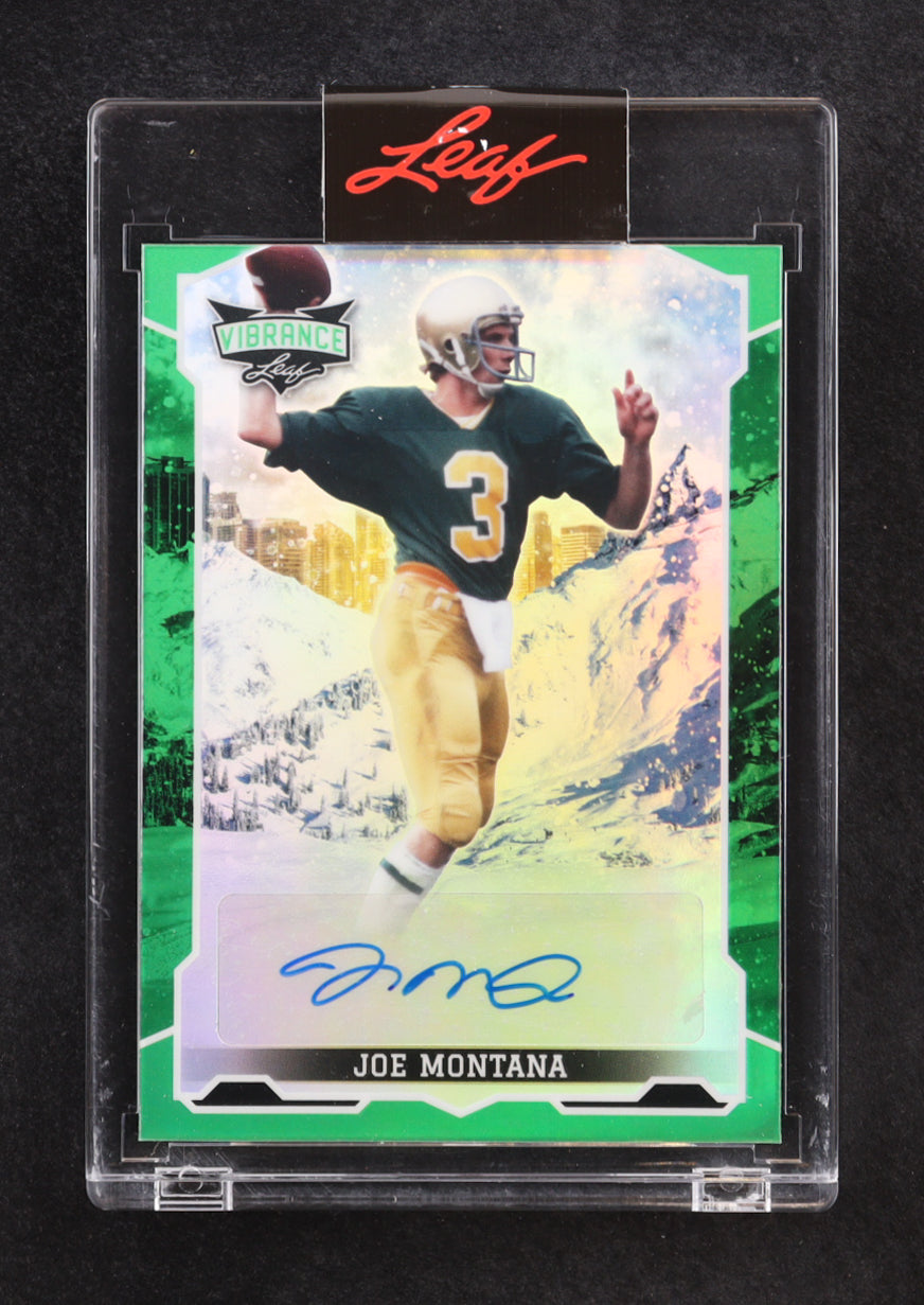 Joe Montana 2022 Leaf Vibrance Autographs Rainbow Green #BAJM5 #12/25