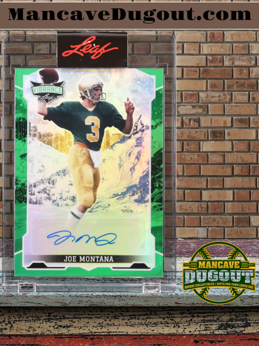 Joe Montana 2022 Leaf Vibrance Autographs Rainbow Green #BAJM5 #12/25