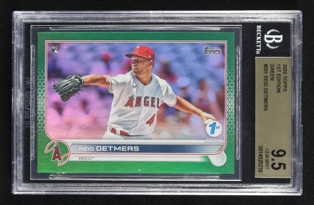 Reid Detmers 2022 Topps 1st Edition – Green - Rookie Card #201- #134/150- BGS 9.5 Gem Mint