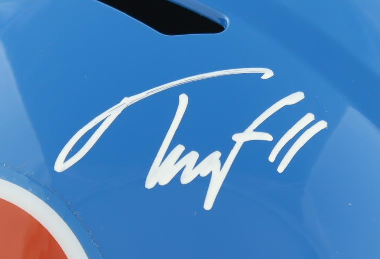 Troy Franklin Signed Broncos Full-Size Throwback Alternate Speed Helmet (Beckett)