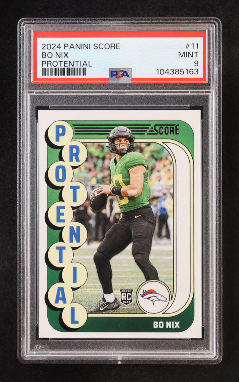 Bo Nix 2024 Score Protential #11 RC (PSA 9)