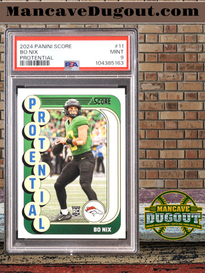 Bo Nix 2024 Score Protential #11 RC (PSA 9)