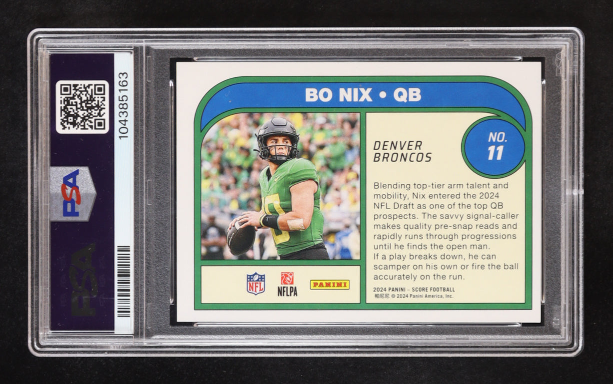 Bo Nix 2024 Score Protential #11 RC (PSA 9)