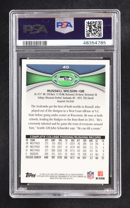 Russell Wilson 2012 Topps Chrome #40 RC (PSA 9)