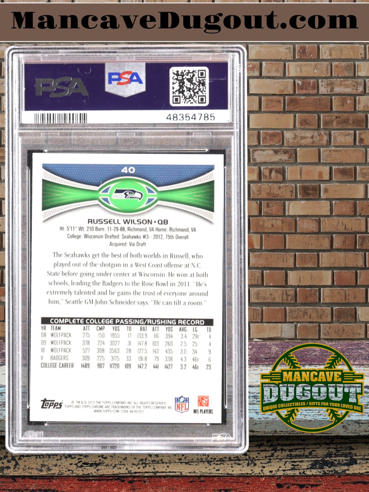 Russell Wilson 2012 Topps Chrome #40 RC (PSA 9)