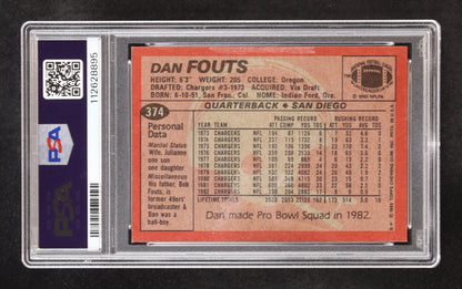 Dan Fouts 1983 Topps #374 DP PB (PSA 9)