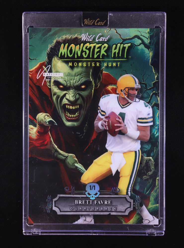 Brett Favre 2025 Wild Card Monster Hit Monster Hunt Oversized Dracula Rainbow Foil #MHONESA3-BF #1/1