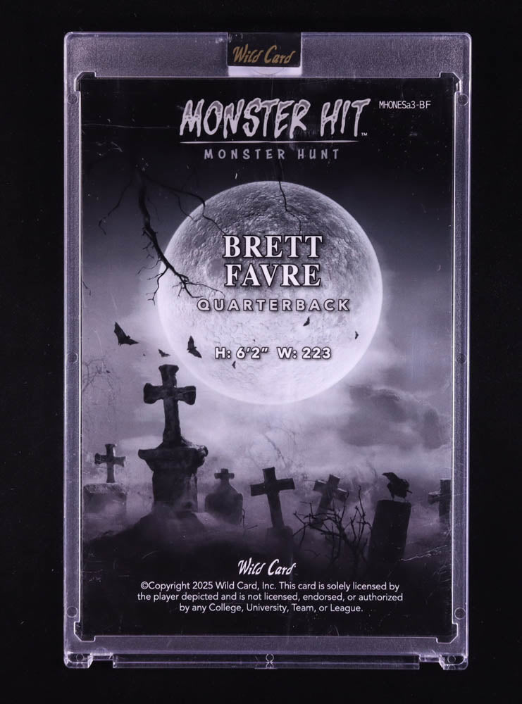 Brett Favre 2025 Wild Card Monster Hit Monster Hunt Oversized Dracula Rainbow Foil #MHONESA3-BF #1/1