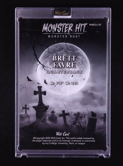 Brett Favre 2025 Wild Card Monster Hit Monster Hunt Oversized Dracula Rainbow Foil #MHONESA3-BF #1/1