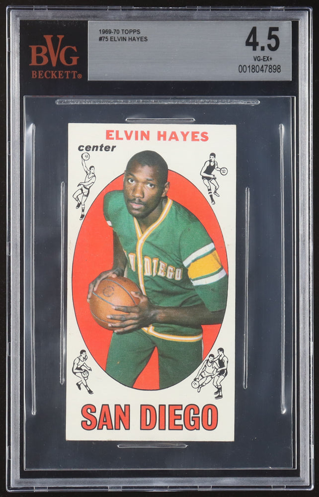 Elvin Hayes 1969–70 Topps #75 Rookie Card – BVG 4.5 – Hall of Fame RC