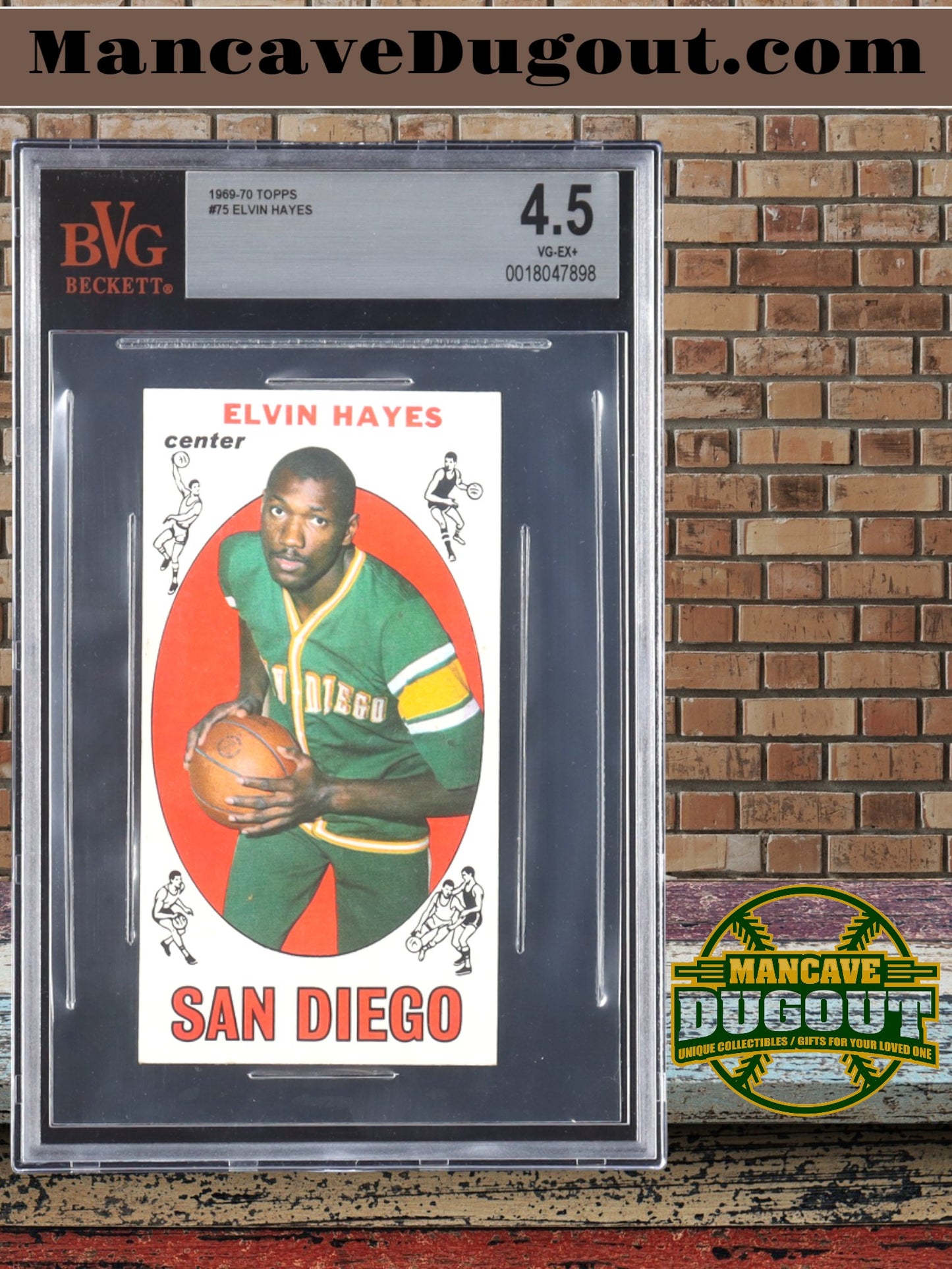 Elvin Hayes 1969–70 Topps #75 Rookie Card – BVG 4.5 – Hall of Fame RC