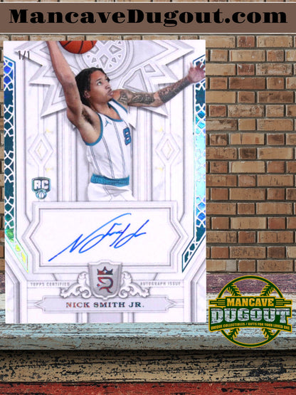 Nick Smith Jr. 2023-24 Topps Royalty Pursuit of Greatness Signatures Platinum #POGNS RC #1/1
