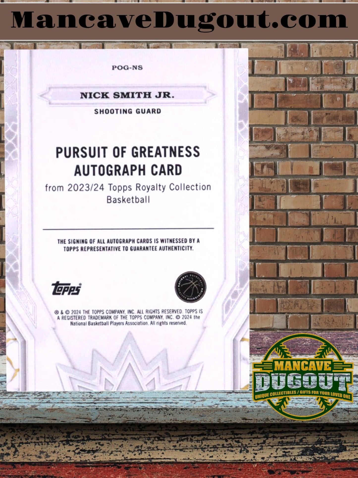 Nick Smith Jr. 2023-24 Topps Royalty Pursuit of Greatness Signatures Platinum #POGNS RC #1/1