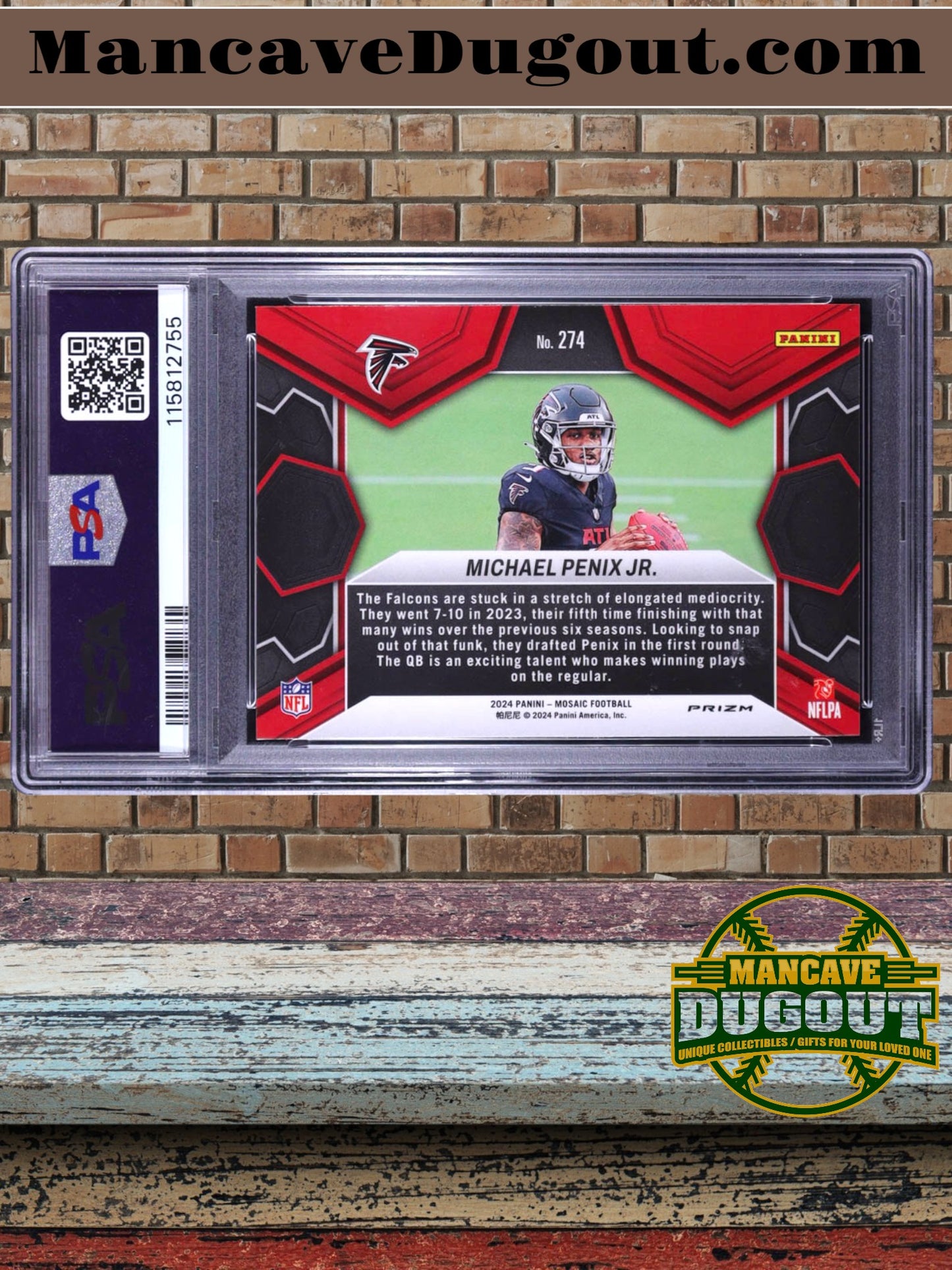 Michael Penix Jr. 2024 Panini Mosaic Mosaic Camo Red #274 DEB RC (PSA 10) - Rookie Card