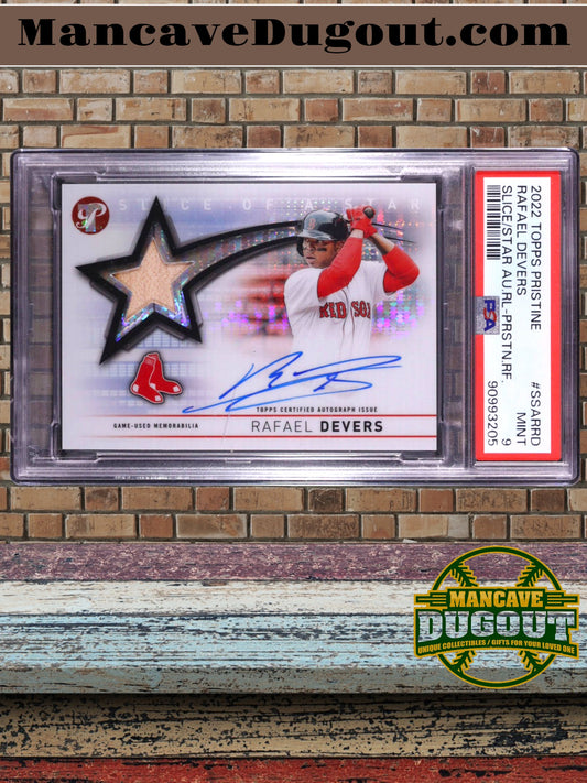 Rafael Devers 2022 Topps Pristine Slice of a Star Autograph Relics Pristine Refractors #SSARRD #22/99 (SGC 9)