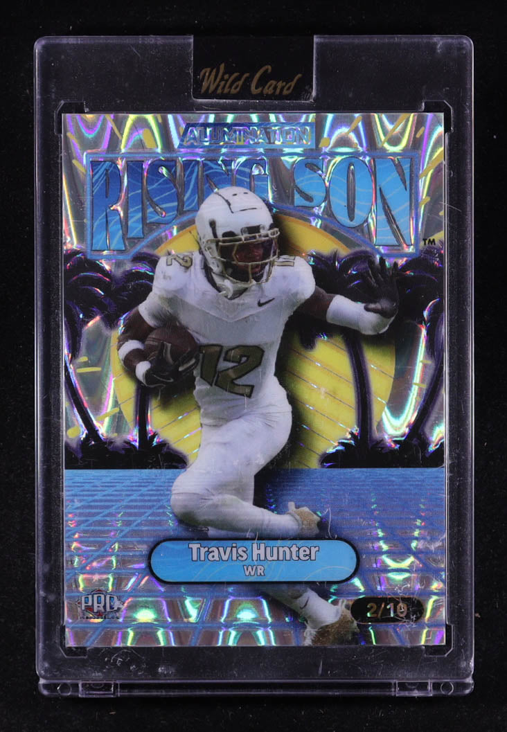 Travis Hunter 2024 Wild Card Alumination Rising Son Blue Ray Wave #ARS-TH #02/10 RC