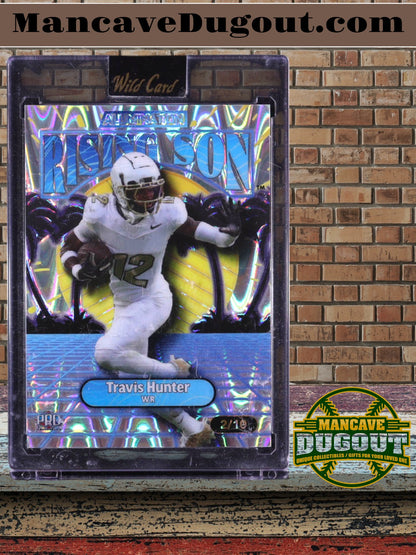 Travis Hunter 2024 Wild Card Alumination Rising Son Blue Ray Wave #ARS-TH #02/10 RC