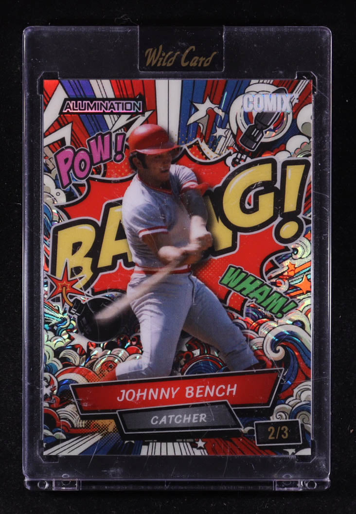 Johnny Bench 2024 Wild Card Alumination Comix BAANG! Red White Blue #AC-JB #2/3