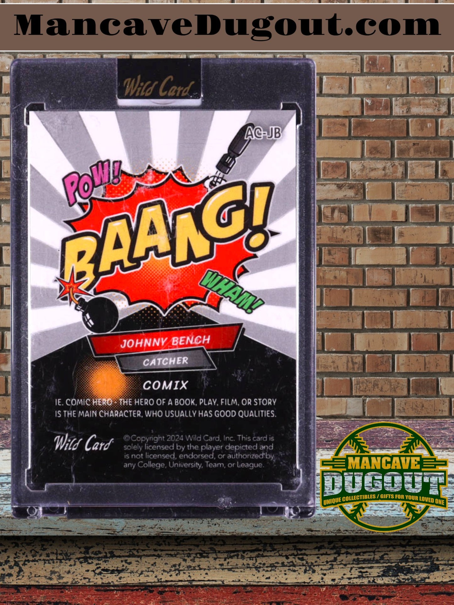 Johnny Bench 2024 Wild Card Alumination Comix BAANG! Red White Blue #AC-JB #2/3