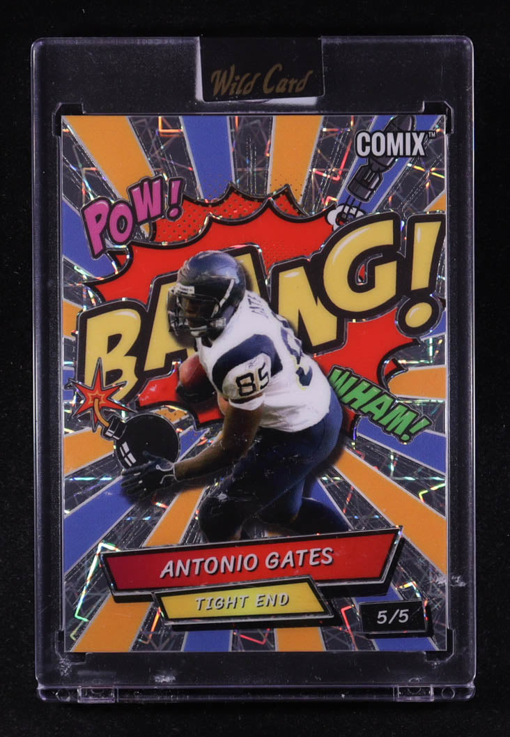 Antonio Gates 2025 Wild Card Comix BAANG! Silver Lazer #ACBRD-AG #5/5