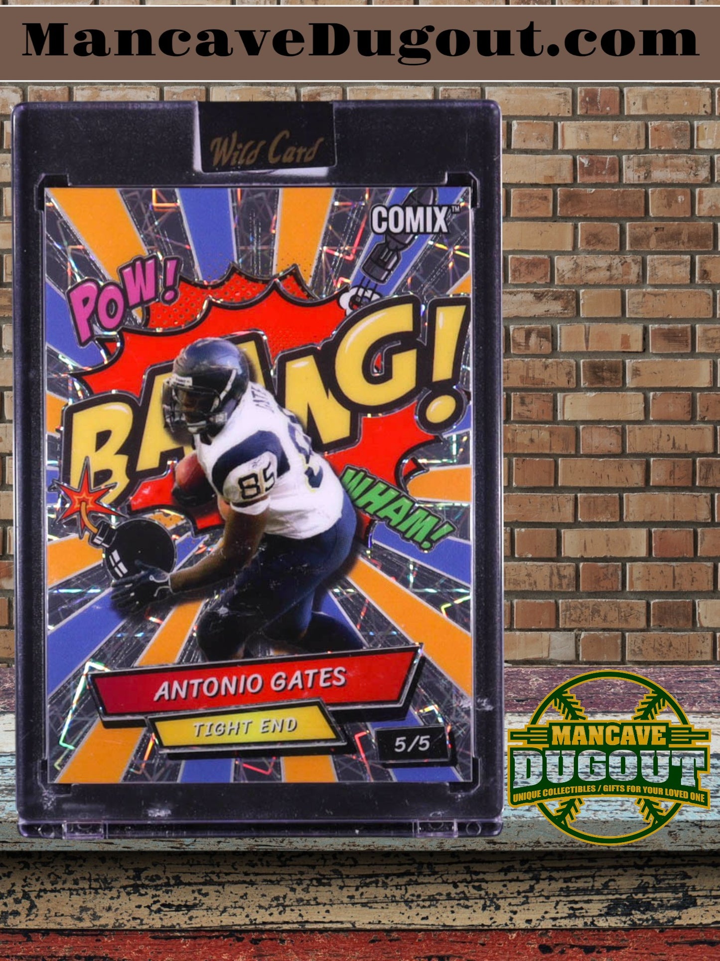 Antonio Gates 2025 Wild Card Comix BAANG! Silver Lazer #ACBRD-AG #5/5