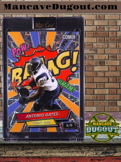 Antonio Gates 2025 Wild Card Comix BAANG! Silver Lazer #ACBRD-AG #5/5