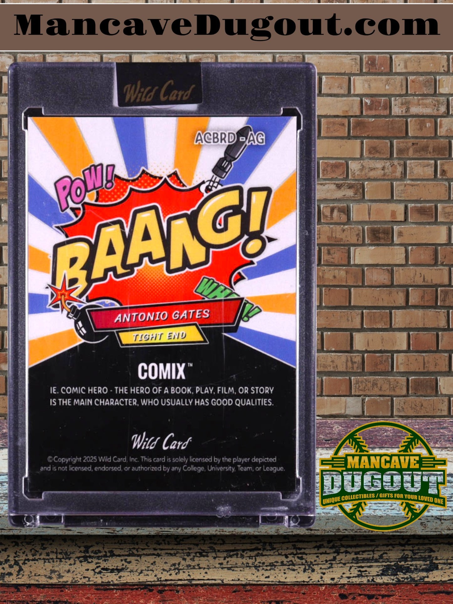 Antonio Gates 2025 Wild Card Comix BAANG! Silver Lazer #ACBRD-AG #5/5