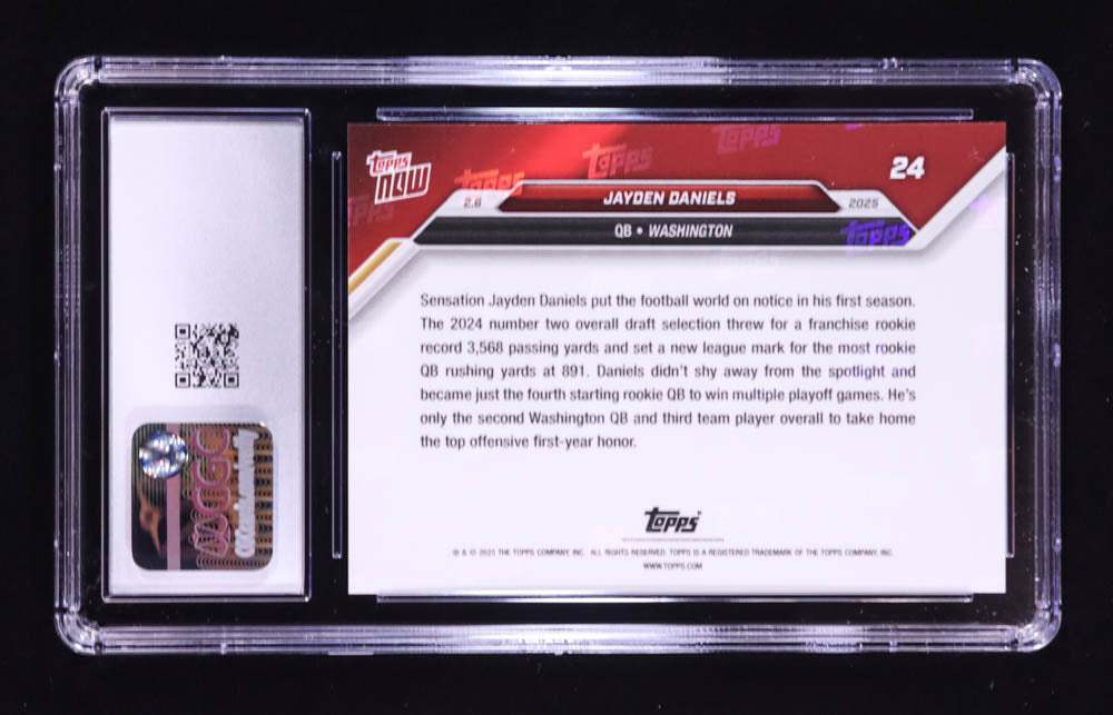Jayden Daniels 2025 Topps Now #24 RC (CGC 10) - Rookie Card