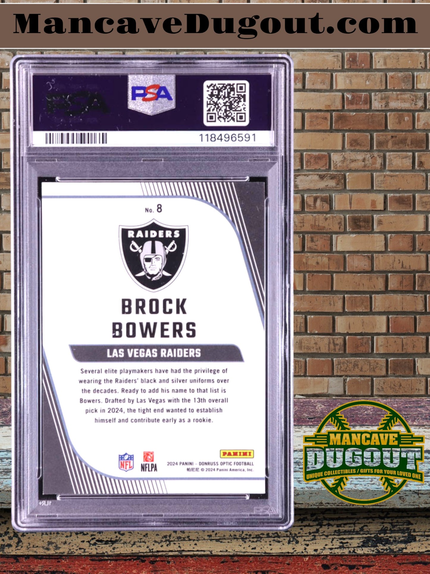 Brock Bowers 2024 Donruss Optic Rookie Primary Colors #8 RC (PSA 9) - Rookie Card