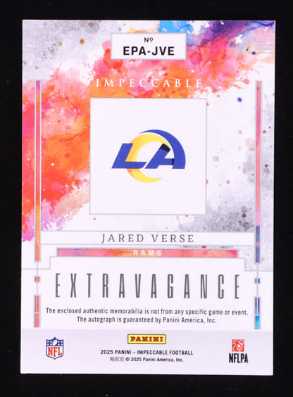 Jared Verse 2025 Panini Impeccable Extravagance Patch Autographs Silver #10 - 01/35