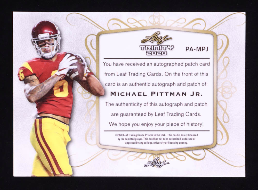 Michael Pittman Jr. 2020 Leaf Trinity Patch Autographs Bronze Spectrum #PAMPJ RC