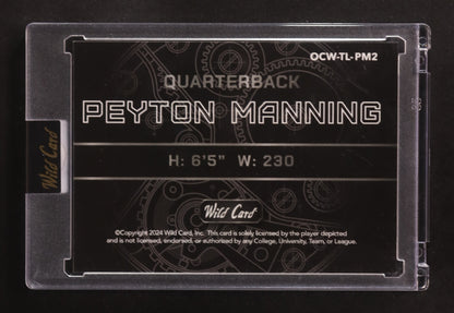 Peyton Manning 2024 Wild Card QB1 On The Clock Teal Red Cross Hatch Foil #OCW-TL-PM2 #7/8