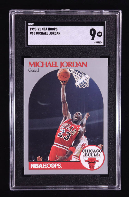 Michael Jordan 1990-91 Hoops #65 (SGC 9)