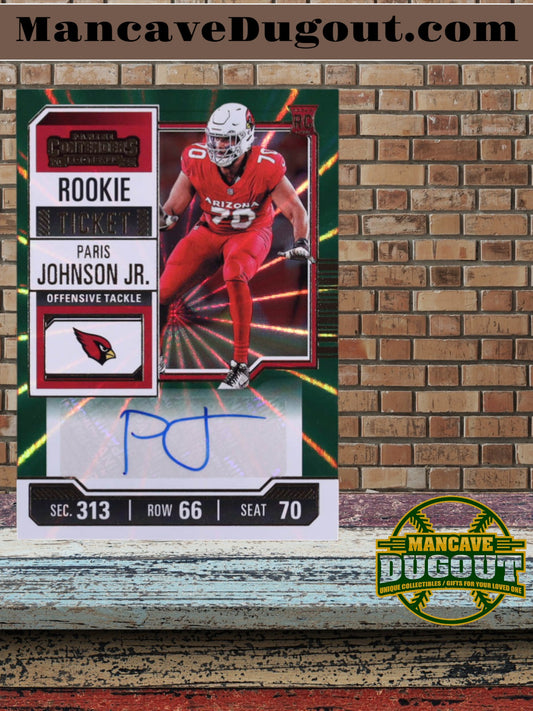 Paris Johnson Jr. 2023 Panini Contenders Opening Kickoff Ticket #151 - Autograph Rookie Card (AU RC)