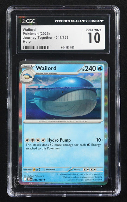 2025 Pokémon Journey Together – Wailord #041/159 (CGC 10)