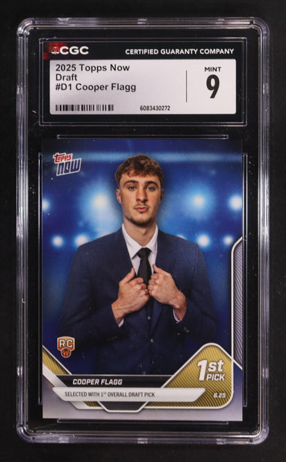 Cooper Flagg 2025 Topps Now #D1 - NBA Draft Rookie Card (CGC 9)